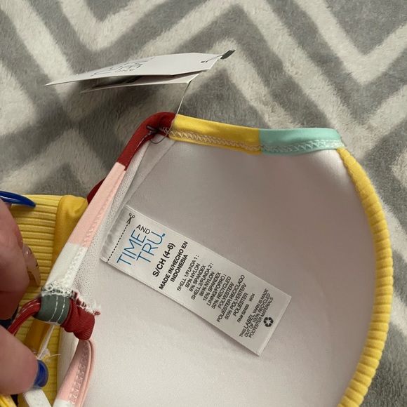 NWT Time & Tru Multi Colored Bikini Top - Picture 4 of 5